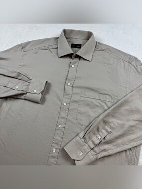 Canali black label casual dress shirt men’s size 42/16.5 check gray button up